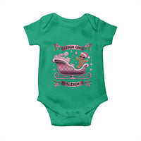 Groovy Pink Christmas Gingerbrad Baby Onesie Sleigh Girl Sleigh Festive Xmas Holiday Girls