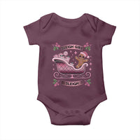 Groovy Pink Christmas Gingerbrad Baby Onesie Sleigh Girl Sleigh Festive Xmas Holiday Girls