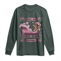 Groovy Pink Christmas Gingerbrad Long Sleeve Shirt Sleigh Girl Sleigh Festive Xmas Holiday Girls
