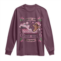 Groovy Pink Christmas Gingerbrad Long Sleeve Shirt Sleigh Girl Sleigh Festive Xmas Holiday Girls