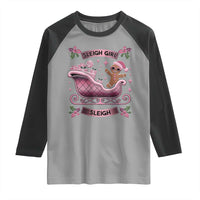 Groovy Pink Christmas Gingerbrad Raglan Shirt Sleigh Girl Sleigh Festive Xmas Holiday Girls