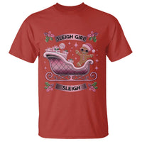Groovy Pink Christmas Gingerbrad T Shirt Sleigh Girl Sleigh Festive Xmas Holiday Girls - Wonder Print Shop