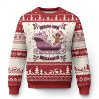 Groovy Pink Xmas Gingerbrad Ugly Christmas Sweater Sleigh Girl Sleigh Festive Xmas Holiday Girls - Wonder Print Shop