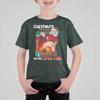 Funny Naughty Santa T Shirt For Kid Chestnuts Roasting On An Open Fire Dirty Food Pun Xmas Joke - Wonder Print Shop
