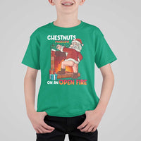 Funny Naughty Santa T Shirt For Kid Chestnuts Roasting On An Open Fire Dirty Food Pun Xmas Joke - Wonder Print Shop