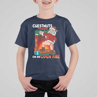 Funny Naughty Santa T Shirt For Kid Chestnuts Roasting On An Open Fire Dirty Food Pun Xmas Joke - Wonder Print Shop
