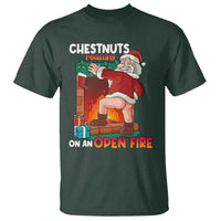 Funny Naughty Santa T Shirt Chestnuts Roasting On An Open Fire Dirty Food Pun Xmas Joke - Wonder Print Shop