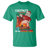 Funny Naughty Santa T Shirt Chestnuts Roasting On An Open Fire Dirty Food Pun Xmas Joke - Wonder Print Shop