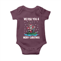 Santa Christmas Boat Fishing Baby Onesie We Fish You A Merry Xmas Fisherman