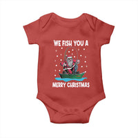 Santa Christmas Boat Fishing Baby Onesie We Fish You A Merry Xmas Fisherman