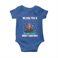 Santa Christmas Boat Fishing Baby Onesie We Fish You A Merry Xmas Fisherman