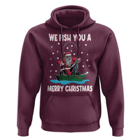 Santa Christmas Boat Fishing Hoodie We Fish You A Merry Xmas Fisherman