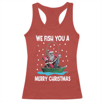 Santa Christmas Boat Fishing Racerback Tank Top We Fish You A Merry Xmas Fisherman