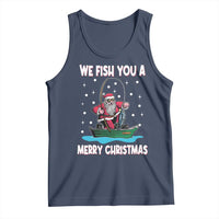 Santa Christmas Boat Fishing Tank Top We Fish You A Merry Xmas Fisherman