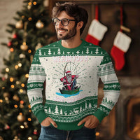 Santa Xmas Boat Fishing Ugly Christmas Sweater We Fish You A Merry Xmas Fisherman - Wonder Print Shop