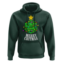 Christmas Gamer Hoodie Merry Critmas D20 RPG Gaming Xmas Tree