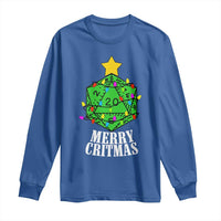 Christmas Gamer Long Sleeve Shirt Merry Critmas D20 RPG Gaming Xmas Tree