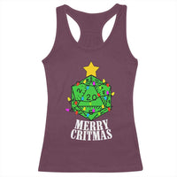 Christmas Gamer Racerback Tank Top Merry Critmas D20 RPG Gaming Xmas Tree