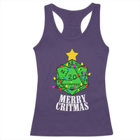 Christmas Gamer Racerback Tank Top Merry Critmas D20 RPG Gaming Xmas Tree