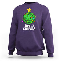Christmas Gamer Sweatshirt Merry Critmas D20 RPG Gaming Xmas Tree - Wonder Print Shop