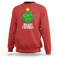 Christmas Gamer Sweatshirt Merry Critmas D20 RPG Gaming Xmas Tree - Wonder Print Shop