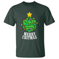 Christmas Gamer T Shirt Merry Critmas D20 RPG Gaming Xmas Tree - Wonder Print Shop