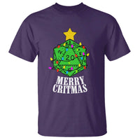 Christmas Gamer T Shirt Merry Critmas D20 RPG Gaming Xmas Tree - Wonder Print Shop