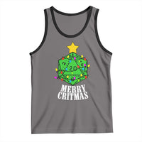 Christmas Gamer Tank Top Merry Critmas D20 RPG Gaming Xmas Tree