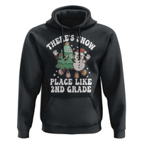 Christmas Teacher Hoodie There’s Snow Place Like 2nd Grade Merry Xmas Retro Groovy