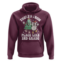 Christmas Teacher Hoodie There’s Snow Place Like 2nd Grade Merry Xmas Retro Groovy