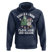 Christmas Teacher Hoodie There’s Snow Place Like 2nd Grade Merry Xmas Retro Groovy
