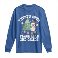 Christmas Teacher Long Sleeve Shirt There’s Snow Place Like 2nd Grade Merry Xmas Retro Groovy