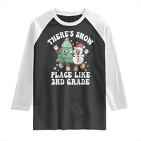 Christmas Teacher Raglan Shirt There’s Snow Place Like 2nd Grade Merry Xmas Retro Groovy