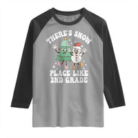 Christmas Teacher Raglan Shirt There’s Snow Place Like 2nd Grade Merry Xmas Retro Groovy