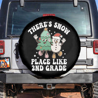 Christmas Teacher Spare Tire Cover There’s Snow Place Like 2nd Grade Merry Xmas Retro Groovy