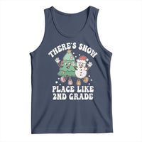 Christmas Teacher Tank Top There’s Snow Place Like 2nd Grade Merry Xmas Retro Groovy