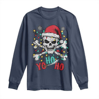 Christmas Pirate Skull Long Sleeve Shirt Yo Ho Ho Boat Cruise Xmas Crossbones