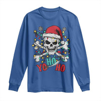 Christmas Pirate Skull Long Sleeve Shirt Yo Ho Ho Boat Cruise Xmas Crossbones