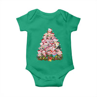 Cute Pink Pigs Christmas Tree Baby Onesie Funny Farmer Xmas Lights Festive Vibe