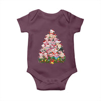 Cute Pink Pigs Christmas Tree Baby Onesie Funny Farmer Xmas Lights Festive Vibe