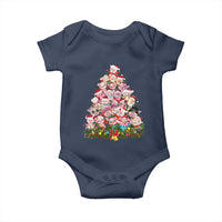 Cute Pink Pigs Christmas Tree Baby Onesie Funny Farmer Xmas Lights Festive Vibe