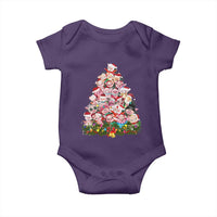 Cute Pink Pigs Christmas Tree Baby Onesie Funny Farmer Xmas Lights Festive Vibe