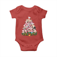 Cute Pink Pigs Christmas Tree Baby Onesie Funny Farmer Xmas Lights Festive Vibe