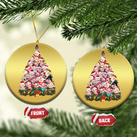 Cute Pink Pigs Xmas Tree Christmas Ornament Funny Farmer Xmas Lights Festive Vibe - Wonder Print Shop