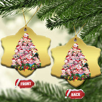 Cute Pink Pigs Xmas Tree Christmas Ornament Funny Farmer Xmas Lights Festive Vibe - Wonder Print Shop