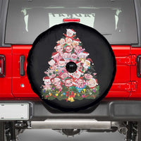 Cute Pink Pigs Christmas Tree Spare Tire Cover Funny Farmer Xmas Lights Festive Vibe
