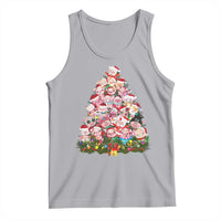 Cute Pink Pigs Christmas Tree Tank Top Funny Farmer Xmas Lights Festive Vibe