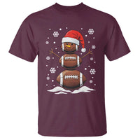 Christmas Football T Shirt Rugby Snowman Xmas Festive Holiday Sports - Wonder Print Shop