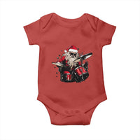 Funny Rock'n Roll Santa Claus Baby Onesie Cool Drummer Festive Christmas