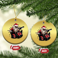 Funny Rock'n Roll Santa Claus Christmas Ornament Cool Drummer Festive Christmas - Wonder Print Shop
